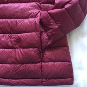 Girls Burgundy Harvey & Jones Hooded Puffer Jacket Girls Burgundy Harvey & Jones Hooded Puffer Jacket